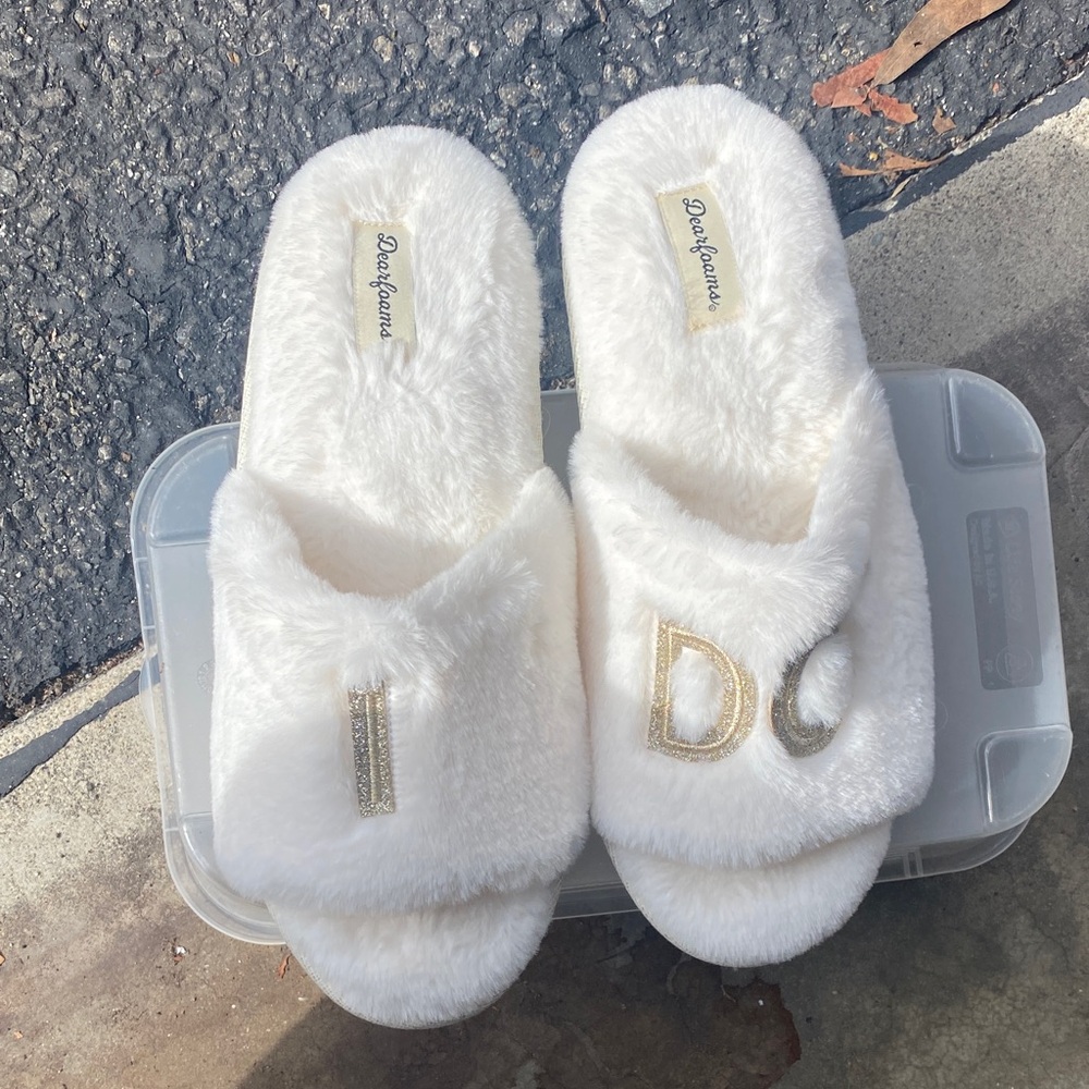”I DO” wedding slippers